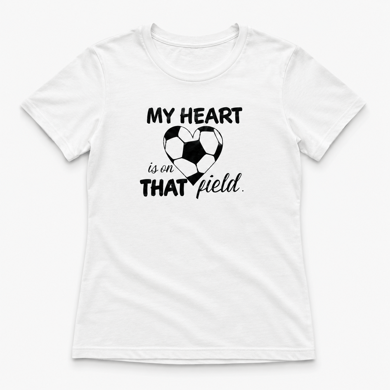 My Heart is on That Field” Personalized Soccer Mom T-Shirt – Custom Name & Number - Image 11